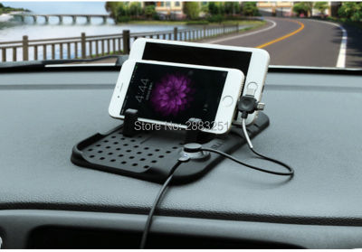 Multi-functional Car Navigation Mobile Phone Anti-Slip Mat USB Charger for SsangYong korando kyron rexton 2 rodius Accessories