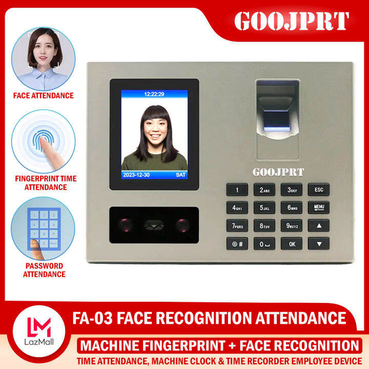 GOOJPRT FA-03 Face Recognition Attendance Machine Fingerprint + Face ...