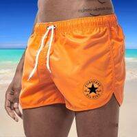 Loose men shorts beach pants black and white 9 color swimming trunks star print