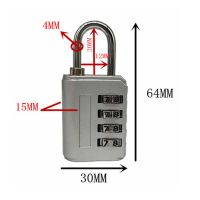 กุญแจแบบรหัสสีสันสดใสกันน้ำ4แม่กุญแจตัวเลขผสมปลอดภัยสูงสำหรับตู้เสื้อผ้ากระเป๋ากล้องการเดินทาง