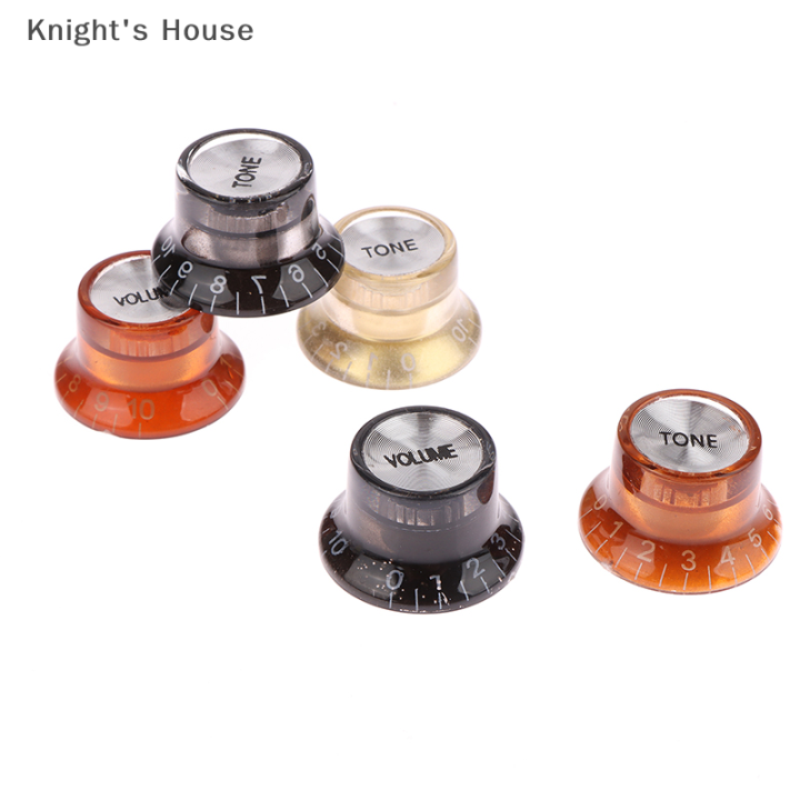 knights-house-ลูกบิดอะลูมิเนียมไฟฟ้า3โทนสีดำ-ลูกบิดควบคุมเสียง3เสียงสำหรับ-gibson-ชิ้นส่วนเครื่องดนตรี-gibson