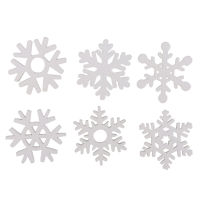 [Mints] 100ชิ้นลายเกล็ดหิมะ3.5ซม. ทำจากไม้สมุดภาพงานฝีมือ DIY สีขาวอุปกรณ์จี้ประดับ