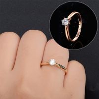 Classic Wedding Rings For Women Forever Simple Six Claws Zirconia Fashion Solitaire Engagement Marriage Gift Ring Jewelry KCR033