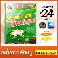 แผ่นกาวดักหนู แผ่นกว้างสีเขียว แพ็คบรรจุ 24 แผ่น -  Mouse &amp; Rat Lure Traps - Edge Leaf ใช้ง่าย ได้ผล ไม่อันตรายต่อคน หนูตายแน่