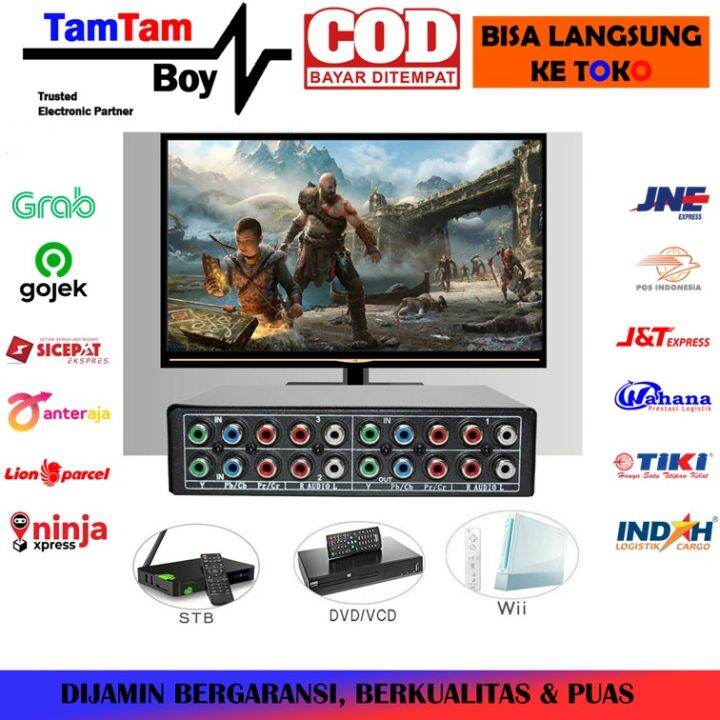 Audio Video AV Switcher 4 Input 1 Output 4in1 Switch Box TV Monitor Set Top Box Lazada Indonesia