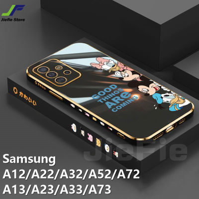 JieFie การ์ตูน Mickey Mouse สำหรับ Samsung Galaxy A12 / A13 / A14 / A22 / A32 / A52 / A72 / A23 / A33 / A53 / A73 / A24 / A34 / A54 น่ารัก Mini Daisy Chrome Soft TPU โทรศัพท์กรณี
