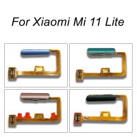 เซ็นเซอร์ตรวจสอบลายนิ้วมือสายยืดหยุ่นสำหรับ Xiaomi Mi 11 Lite ปุ่มเครื่องสแกน Id สัมผัสอะไหล่สำหรับซ่อมสายริบบิ้นเฟล็กซ์