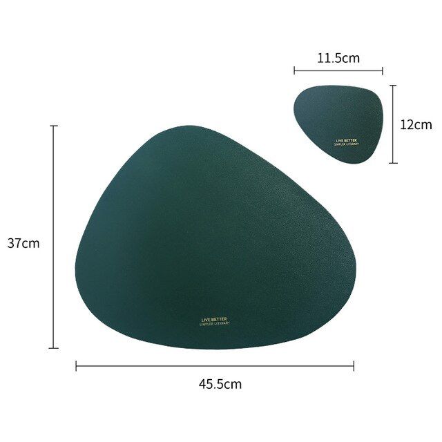 drop-shaped-placemat-plate-mat-food-grade-leather-table-pad-waterproof-heat-insulation-kitchen-gadget-easy-cleaning