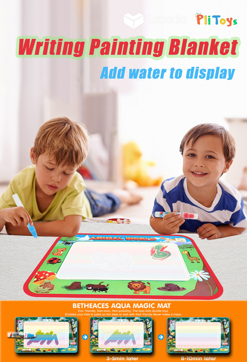 Baby Painting Toys Baby Kids Colorful Reusable Water Drawing Painting Mat with 2 Pens Learning Playing Toys Gifts 