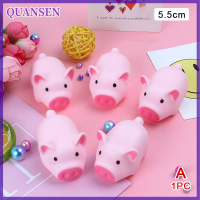 QUANSEN 1PC การ์ตูนน่ารักสีชมพูหมูของเล่น Vent หมูทั้งหมดน้อยหมูหยิกเพลงหยิก