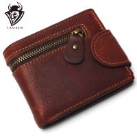 100 Genuine Leather Wallets Zipped Men Coin Purse Male Portomonee Small Fashion Man Card Holder Wallet