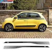 2pcs For Renault Twingo RS Sport Stripes Racing Styling Waistline Sticker Car Door Side Decor Vinyl Decals Auto Body Film