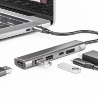 KASSADIN พอร์ต USB-C 4K60Hz มัลติฟังก์ชั่น,พอร์ตแสดงผลแบบ Type-C ไปยัง PD USB C ตัวแปลง PD ชาร์จ5 In 1แท่นวางมือถือ5ใน1 USB ฮับชนิด C อะแดปเตอร์ USB ฮับ