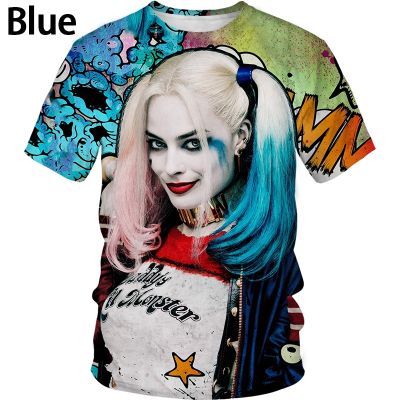 Summer of New Fashion Casual Harley Quinn 3D Printing Mens Round Neck Short Sleeve Tops T-shirt