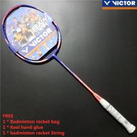 Victor Jetspeed Js12F ไม้แบดมินตันทำในไต้หวัน Bahan คาร์บอนเต็มรูปแบบ Dengan Grip Dan Senar