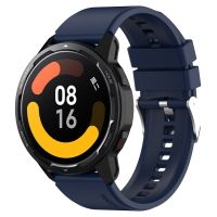 ยื่นออกมาหัวสายซิลิโคนหัวเข็มขัดเงินสำหรับ Samsung Galaxy Watch3 41Mm 20Mm (สีกรมท่า)