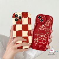 เคสขอบโค้งเป็นลอน3D สีแดงเข้มสำหรับ Realme C35 C31 C55 C53 C25 5i 5 7i 5วินาที9i C12 C33 C25s C21Y C1 C3 C20A C11 C30 C25Y C15 6i C17 C20 C3ฝาครอบการ์ตูนกระต่ายน่ารัก