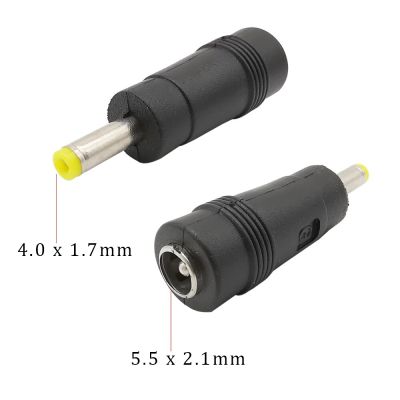 2/5/10Pc DC Power Male to Female Laptop Charging Socket Connector 4.0mm x 1.7mm DC Plug to 5.5x2.1mm DC Jack Solder Type Adapter  Wires Leads Adapters