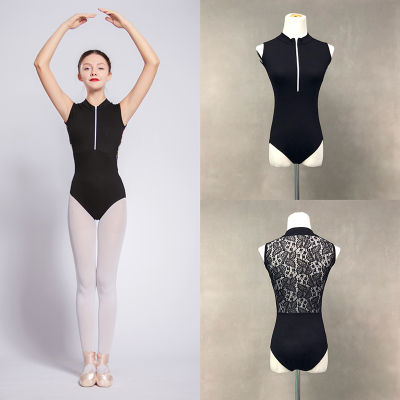 Ballet Dance Leotards Women  New High Quality Lace Zipper Gymnastics Dancing Wear Skirt Adult High Collar Ballet Leotard