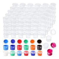 200 Strips 1200 Pots Empty Paint Strips Paint Cup Clear Plastic Storage Containers Painting Craft Supplies(3 Ml/ 0.1 Oz)