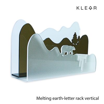 KlearObject Melting earth letter rack vertical กล่องใส่จดหมาย โปสการ์ด แผ่นจดบันทึก กระดาษโน๊ต ของใช้บนโต๊ะทำงาน ที่วางหนังสืออะคริลิค อะคริลิค วางหนังสือ