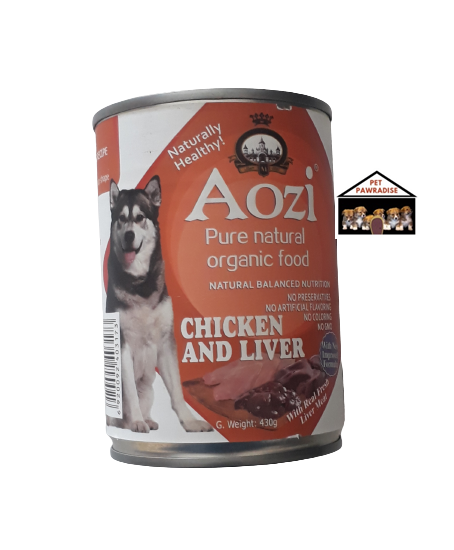 Aozi Dog Organic Food in Can Chicken & Liver Flavor 430g | Lazada PH