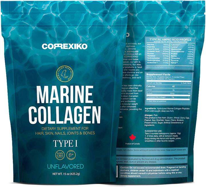 Hydrolyzed Marine Collagen Peptides Powder. Canadian WildCaught Fish