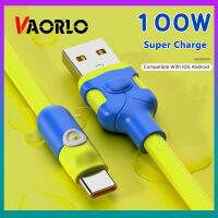 VAORLO 100W 6A สายข้อมูลชาร์จเร็วสำหรับ IOS Andrpoid ไมโคร USB Type-C 8PIN สายชาร์จ1M 2M สายชาร์จซิลิโคนเหลว