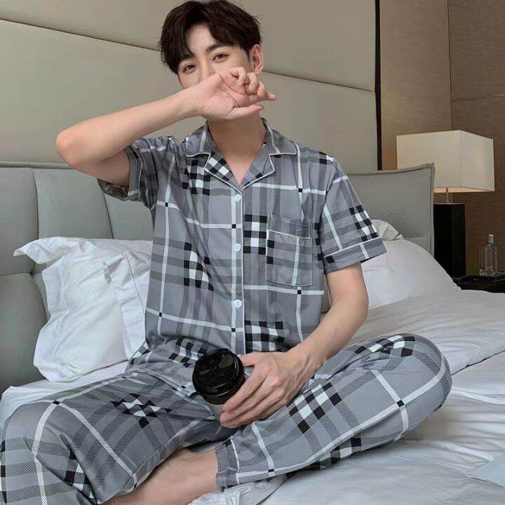 Cand Men’s Cotton Sleepwear Terno Pajama Set Size XL/XXL/XXL Lazada PH