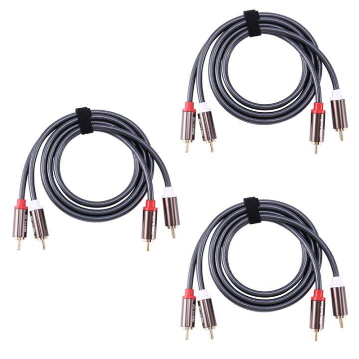 3X Rexlis 2 Rca to 2 Rca Male to Male Hifi Audio Cable Ofc Av Speaker