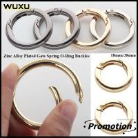 WUXU 3pcs 18/38มม. หัวเข็มขัดโอริงสำหรับฤดูใบไม้ผลิ สีดำทองเงิน รูปทรงกลม Carabiner ที่มีคุณภาพสูง สังกะสีอัลลอยด์ ประตูชุบเคลือบ กระเป๋าถือกระเป๋าเงิน