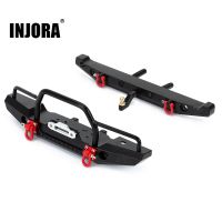 INJORA โลหะด้านหน้าด้านหลังกันชน Led ไฟสำหรับ1/10 RC Crawler Axial SCX10 &amp; SCX10 II 90046 90047อะไหล่อัพเกรด