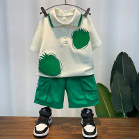 Boys Summer Short-Sleeved Suit 2023 New Childrens Polo Shirt Clothes Handsome Fashion Baby Thin Two-Piece Suit