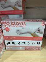 ถุงมือยางธรรมชาติ Pro Gloves แบบไม่มีแป้ง ไซต์ L บรรจุ 100 ชิ้น