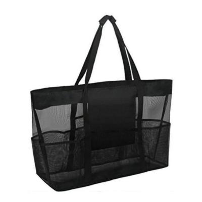 8 Pockets Summer Large Beach Bag For Towels Mesh Durable Beach Bag For Toys Waterproof Underwear Pocket Beach Tote Bag