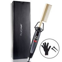 【LZ】₪  RUCHA Alisador De Cabelo Flat Iron Pente De Aquecimento Quente Elétrico Molhado E Seco Modelador De Cabelo Em Linha Reta Curling Iron