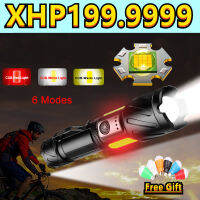 CW0ลูเมนที่มีประสิทธิภาพไฟฉาย LED USB ชาร์จ XHP199.99แบบพกพาซูมไฟฉาย IPX65ยุทธวิธีแฟลชโคมไฟหัวโคมไฟ