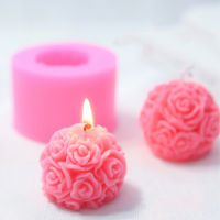 DIY 3D Rose Ball Wedding Candle Silicone Mold Aromatpy Home Decoration Flower Handmade Making Resin Mould