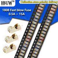 10PCS Gold 1808 AC 0451 SMD Fast blow Fuse 0.5A 500mA 1A 2A 3A 4A 5A 6.3A 8A 10A 12A 15A 500MA 750MA ibuw ultra-rapid fuses Electrical Circuitry Parts