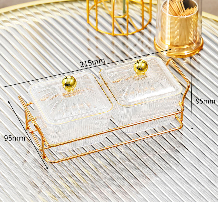 nut-plate-amber-square-dish-alloy-tray-dim-sum-dish-snack-tray-refreshment-tray-fruit-plate