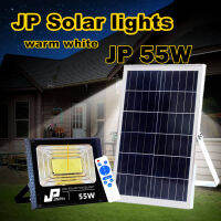 JP 55W ไฟโซล่าเซล แสงสีเหลือง (warm white) solar light ไฟสปอตไลท์ สินค้าพร้อมส่ง