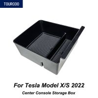 สำหรับเทสลารุ่น X/ S 2022คอนโซลกลางกล่องเก็บของอุปกรณ์ตกแต่งภายในที่ใส่ทิชชู่ดัดแปลงรถยนต์