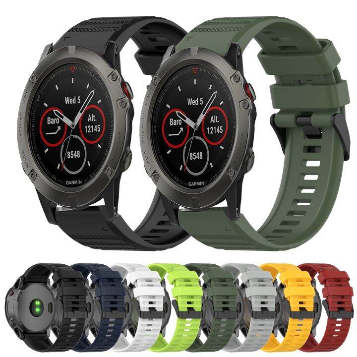 สำหรับ-garmin-fenix-3-26มม-สายนาฬิกาข้อมือซิลิโคนเนื้อแนวนอนพร้อมอุปกรณ์กำจัด-สีดำ