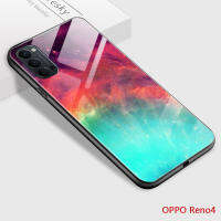 เคสสำหรับ OPPO Reno4 Reno 4 OPPO เคส A38สวยกันกระแทก Aurora Galaxy Space คลุมเคสกระจกเทมเปอร์ดาวสำหรับเด็กผู้หญิงเด็กผู้ชายและผู้หญิง