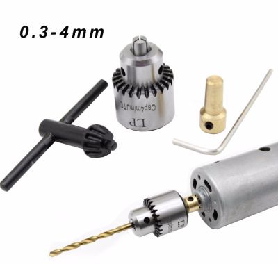 HH-DDPJMicro Motor Drill Chuck Clamping Range 0.3-4mm Taper Mounted Mini Drill Chuck With Chuck Key 3.17mm Brass Electric Motor Shaft