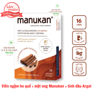 Viên ngậm ho thảo dược quế mật ong Manukan Cinnamon chính hãng Ba Lan