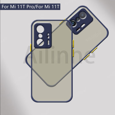 Xiaomi Mi 11T Pro 11T ทึ่คลุมโทรศัพท์ใสซิลิโคนนิ่มชั้นกันกระแทกโทรศัพท์สีด้านหรูหรากันกระแทก