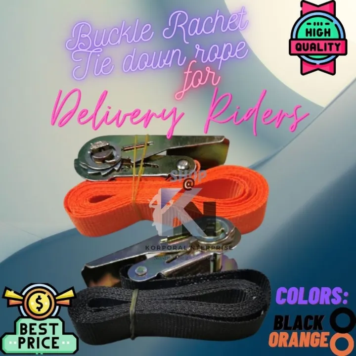 KN 8FT HEAVY DUTY RATCHET TIE DOWN CARGO ROPE HIGH QUALITY AND MADE WITH DURABLE MATERIALS