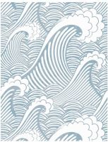 2021HaoHome Blue White Waves Peel and Stick Wallpaper Handpainting Seamless Spray Self-Adhesive Prepasted Wallpaper Wall Mural