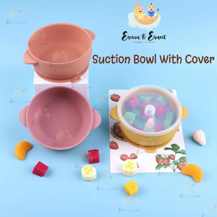 UpwardBaby Bowls with Suction - 4 Piece Silicone Set with Spoon